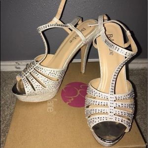 Silver sparkly heels